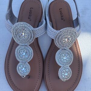 Luokika Women's Elegant Silver Sandals